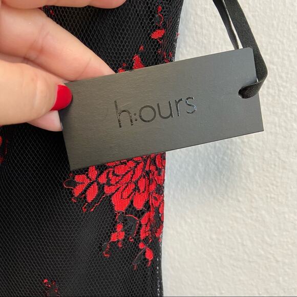 New H:ours One Shoulder Leonardo Lace Dress in Spanish Red Size Small - Picture 9 of 11